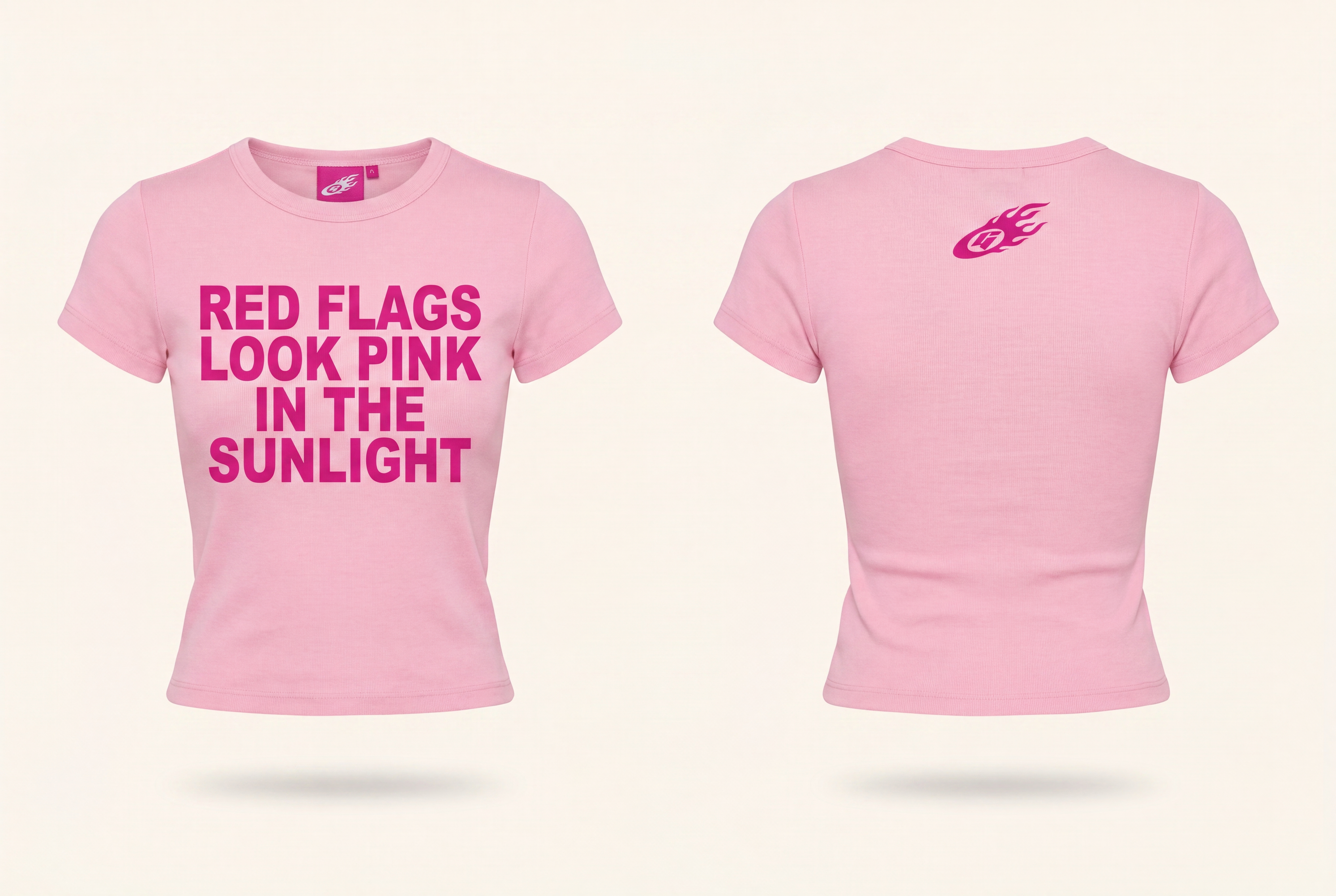 PINK FLAGS Seazon 02 baby pink baby tee mockup