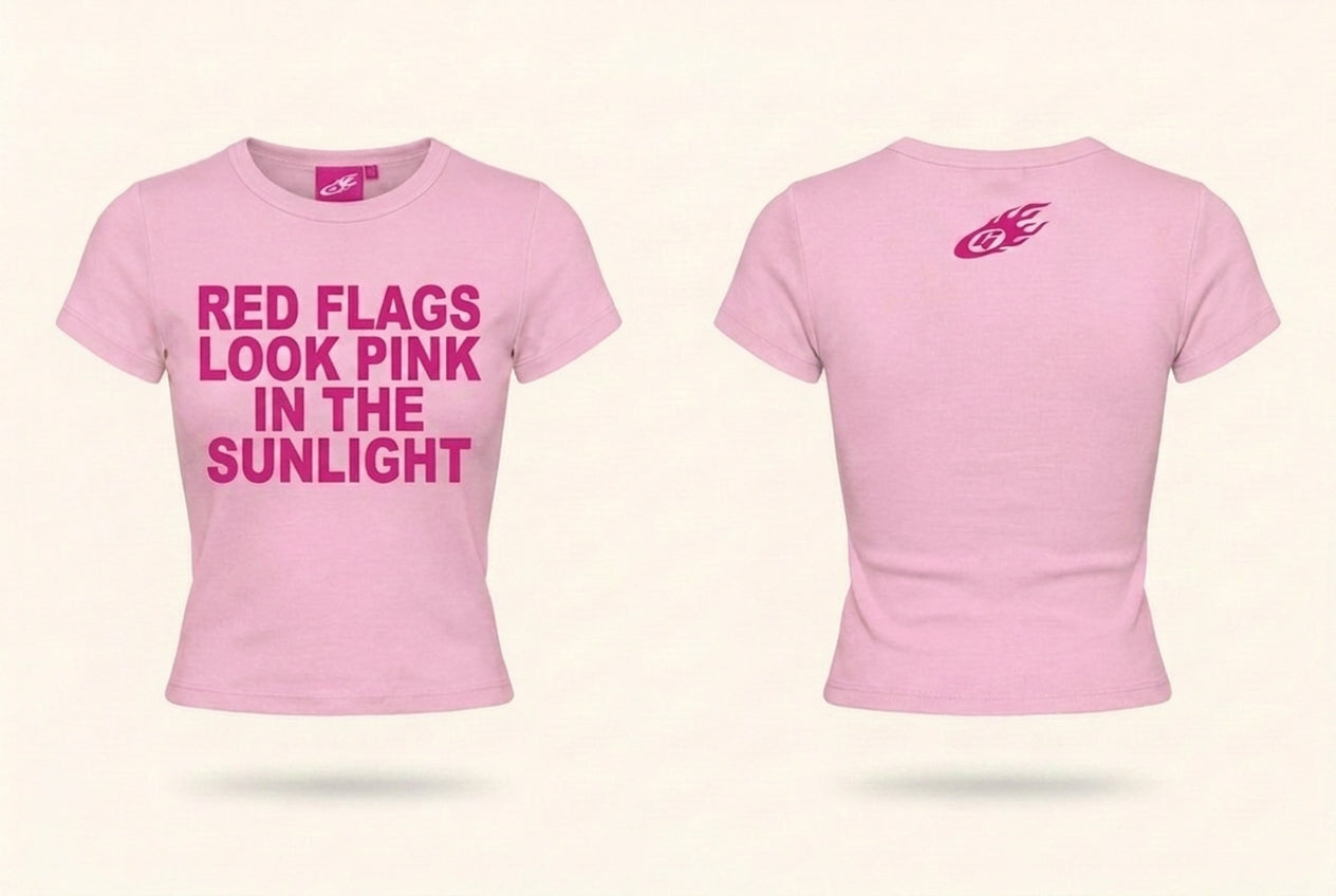 PERSONA: DESIRED — Baby Pink Baby Tee — locked front + back mockup